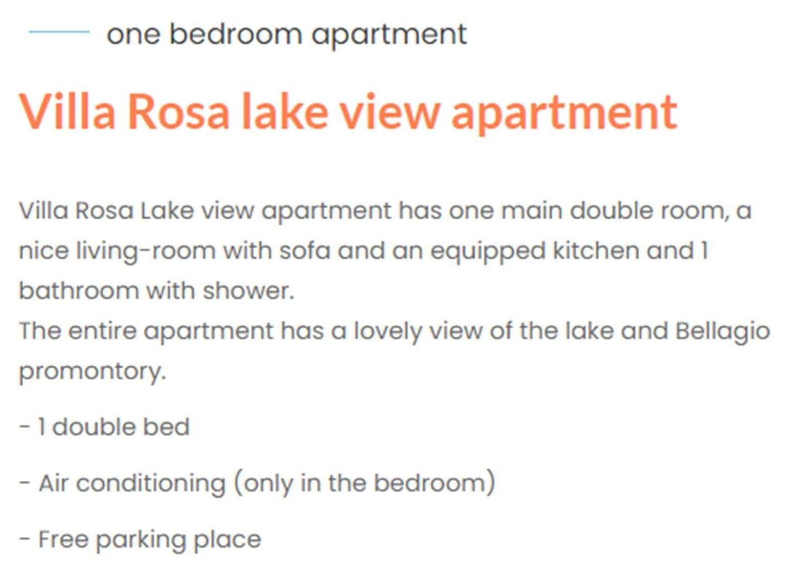 Miralago Apartments Villa Rosa Lake View Bellagio Zewnętrze zdjęcie